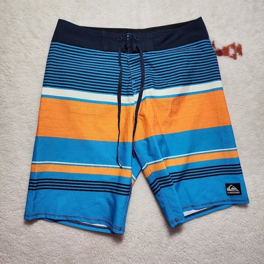 Quiksilver Board Shorts Multicolor Swim Trunks Surfer Beach 32 Colour Block